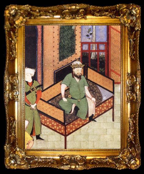 framed  unknow artist Sultan Husayn on this throne, ta009-2